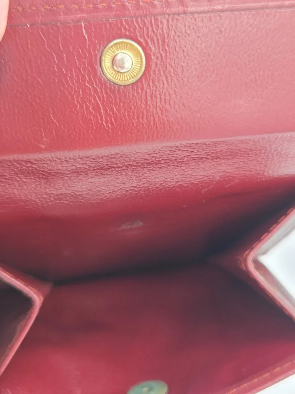 Vintage Must de Cartier Burgundy Leather Bifold Wallet | Coin Pocket | Gold